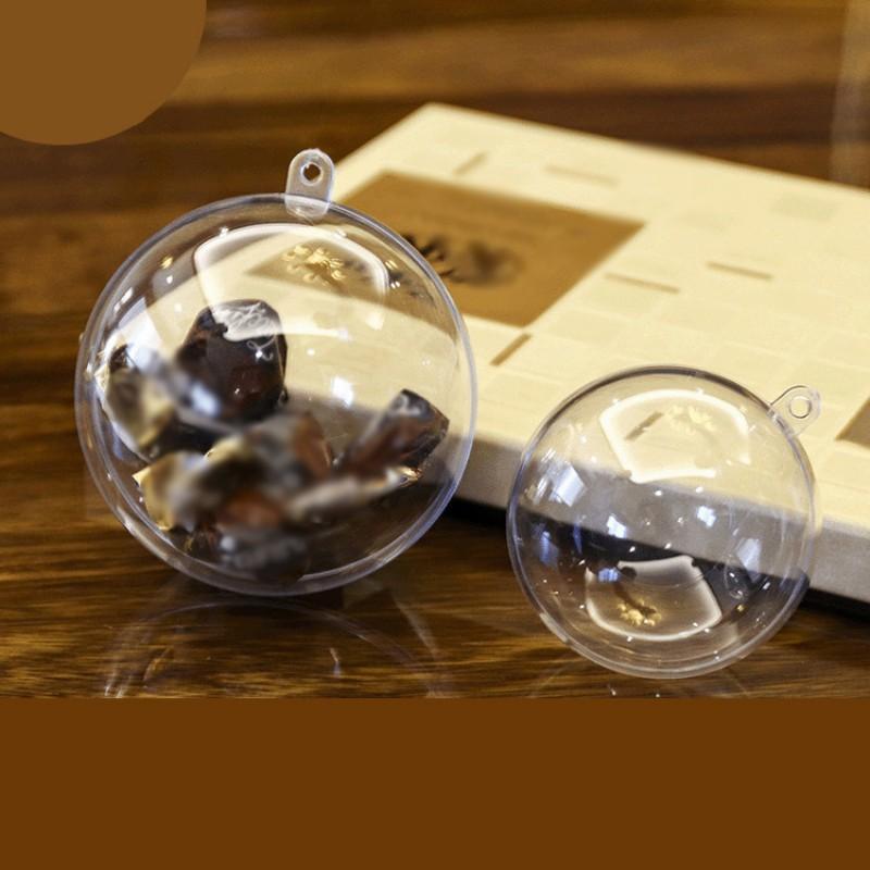 Christmas Clear Plastic Fillable Ornament Balls DIY Transparent Empty Ball Storage Ball