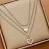New pearl pendant multi-layer necklace temperament fashionable and versatile women's neck chain simple collarbone chain