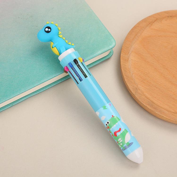 Cartoon Multi-Color Ballpoint Pen - 10 Colors for Cute Graffiti and Art, Ideal for Students