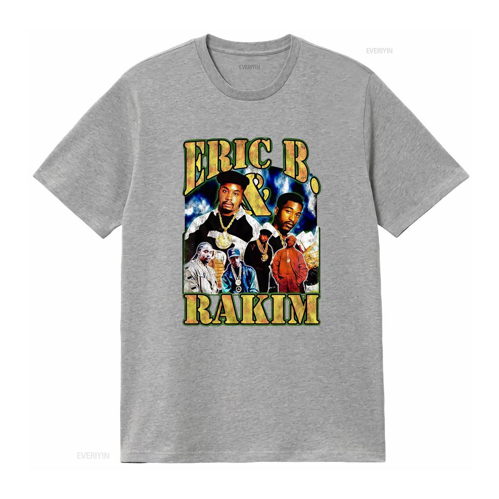 Vintage s Old School Hip Hop Eric B Rakim Print Casual Streetwear T Shirt vintage Washed Versatile Slightly designer clothes