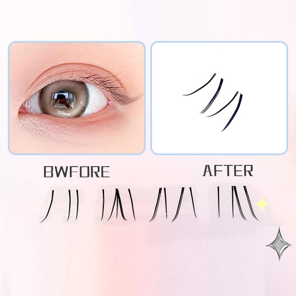 Natural Black Lower False Eyelashes Transparent Base Short Cluster Cluster Eyelash For Daily Makeup And Photos