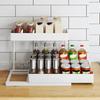 Yousheng Kitchen Cabinet Pull-Out Storage Rack Under-Sink Organizer Large Capacity 2 Tier L-Shape Easy Installation Storage Organizer