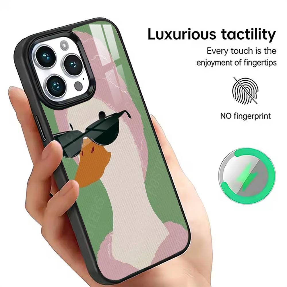 Cute Cartoon Cat & Duck Aesthetic  Phone Case For iPhone17,16,15,14,13,12,11 Plus,Pro Magnetic For Magsafe Wireless Charging