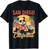 San Diego California Panda Beach Retro Sunset T-Shirt
