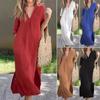 Women's Summer V-neck Pleated Dress
