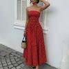 Summer new women's skirt, sexy and sweet temperament tube top polka dot waist dress