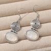 Винтажные Посеребренные Геометрические Спиральные Серьги-Подвески с Лунным Камнем для Женщин Элегантные Повседневные Универсальные Украшения Аксессуары Подарки