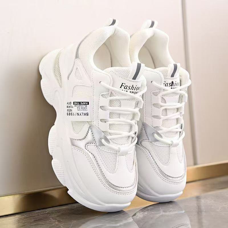 Factory Straight Hair Inner Height Increase Dad Shoes 2025 New Women's Spring and Autumn Platform Sports Shoes Show Smaller Casual Women's Shoes