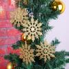12pcs Snowflake Ornaments Plastic Glitter Snowflakes Ornaments For Winter Christmas Tree Hanging Decorations