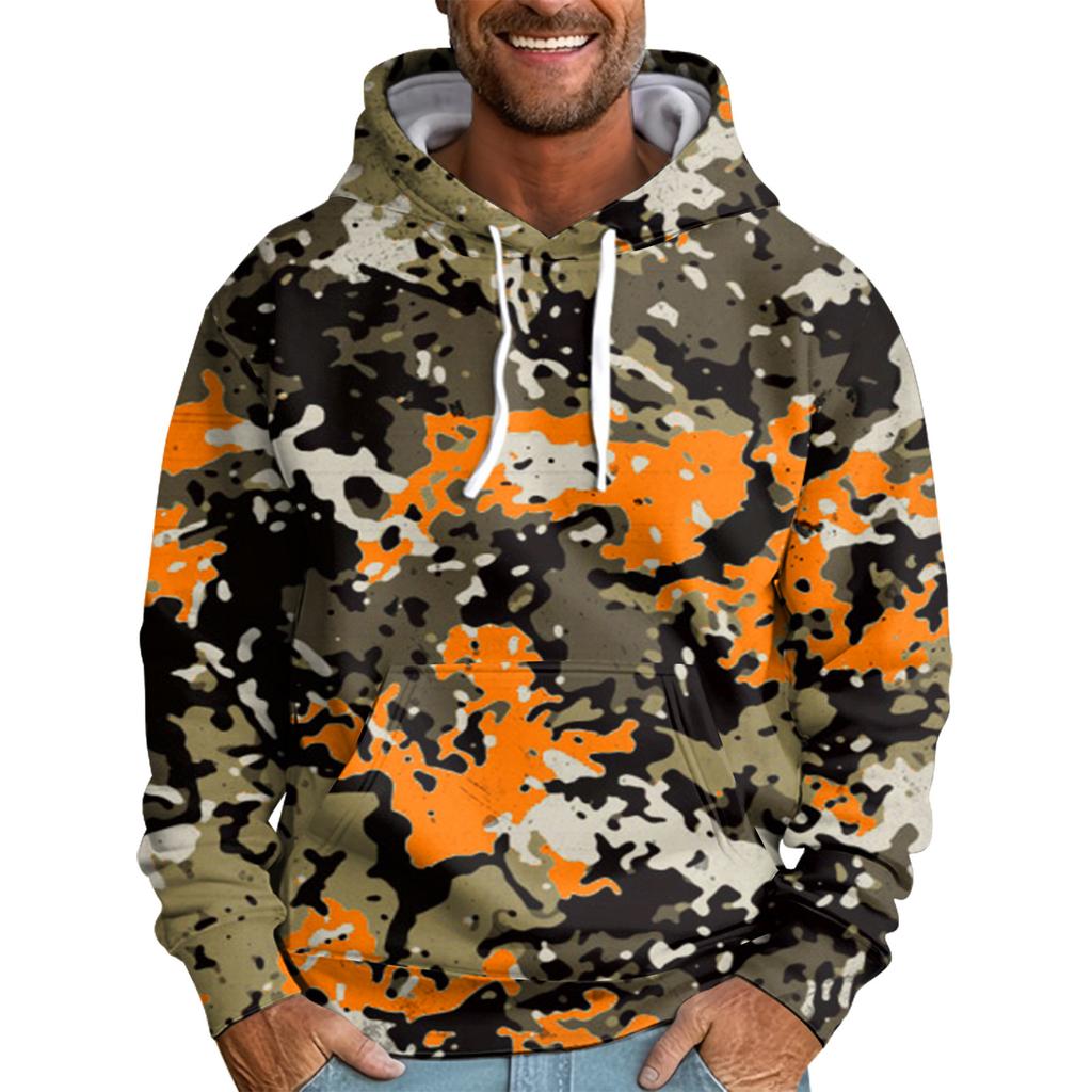 Men's Loose Printed Hooded Sweatshirt Men's Casual Fashion Sports Sweatshirt