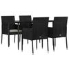 VidaXL Garden Dining Furniture and Cushions 5pcs Black Wicker 3185145