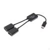 2 In 1 Type C To Dual USB Adapter Power Charger OTG Cable Splitter