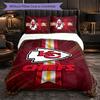 Набор постельного белья из микрофибры с узором Kansas City Chiefs, 3 предмета, декоративный комплект с пододеяльником для спальни, домашнего использования