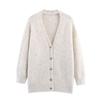 Kaslead New Women clothes Western Style Fashion Simple Sequins Sweater V-neck Cardigan Long sleeve