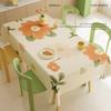 Fresh Floral Rectangle Tablecloth  Kitchen Dining, Waterproof Oil-Proof Non-Stick Botanical Table Cover Home Decor