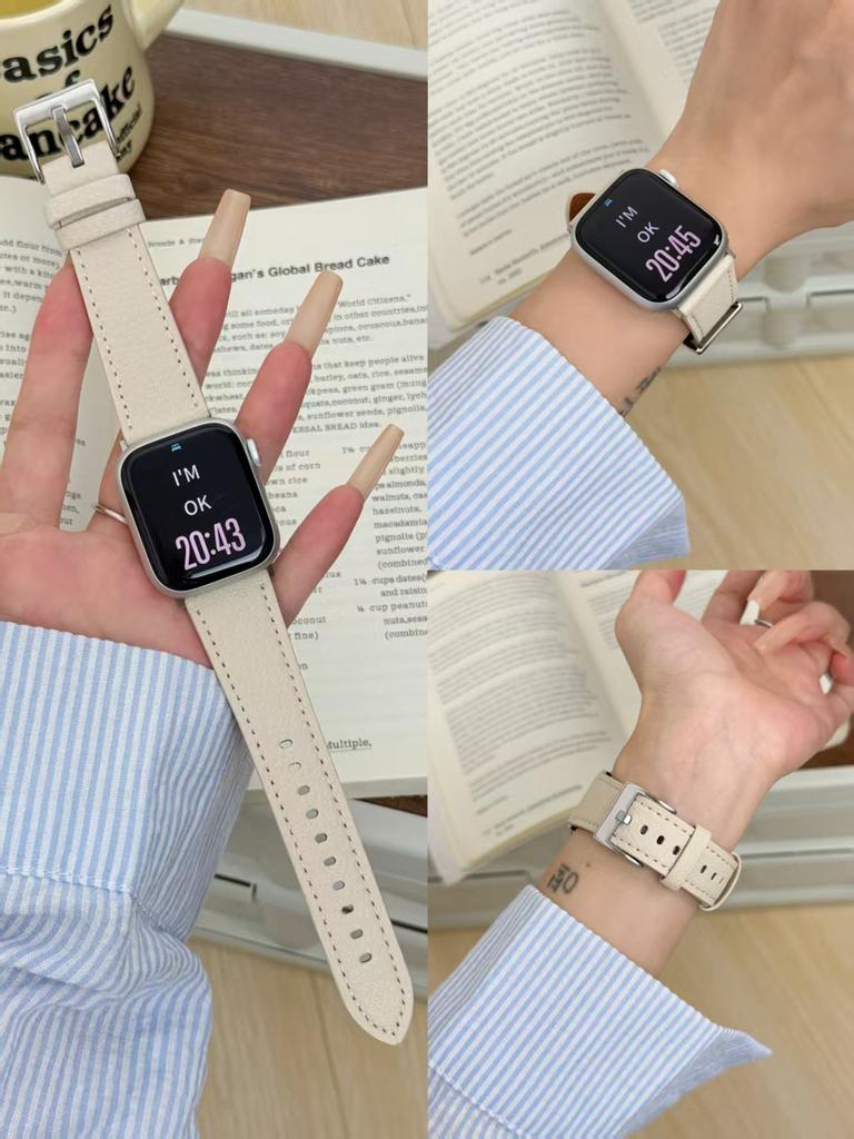 Красивая петля из кожи Наты Correa Для ремешка Apple Watch Серия 11/10/9/8/7/6/5/4/3/2/1 38мм 40мм 41мм 42мм 44мм 45мм 46мм 49мм Ремешок