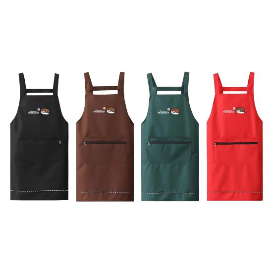 Waterproof PVC Cooking Apron Japanese Korean Style Oil-proof Non-stick Cooking Chef Apron with Large Front Pockets