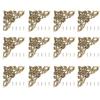 12PCS Antique Style Hollow Shape Jewelry Scrapbook Album Protector Wood Box Corner Decor Large