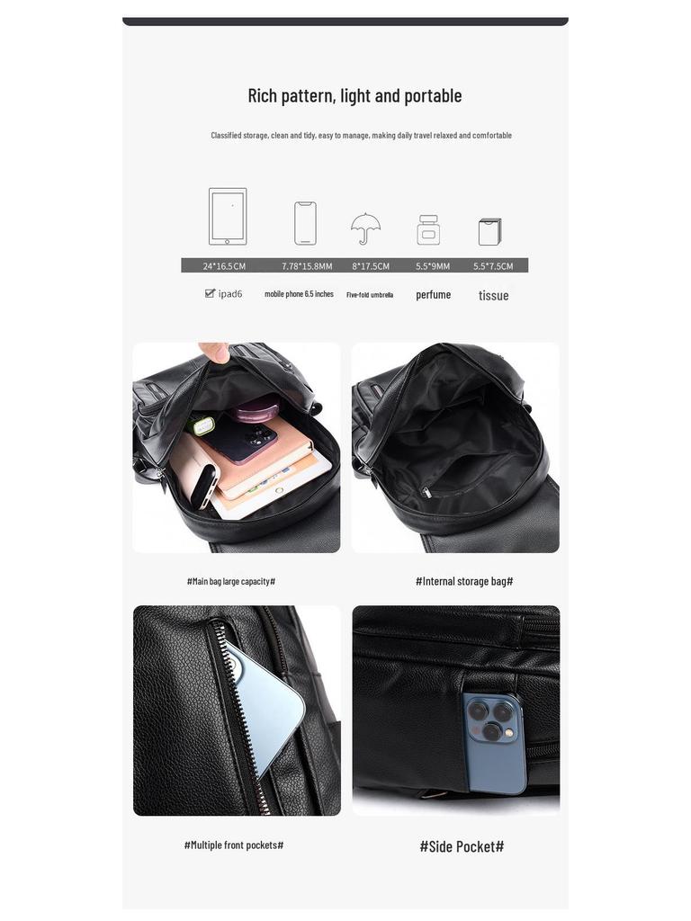 Рюкзак из искусственной кожи большой вместимости с текстурой для женщин – Повседневный и стильный женский рюкзак