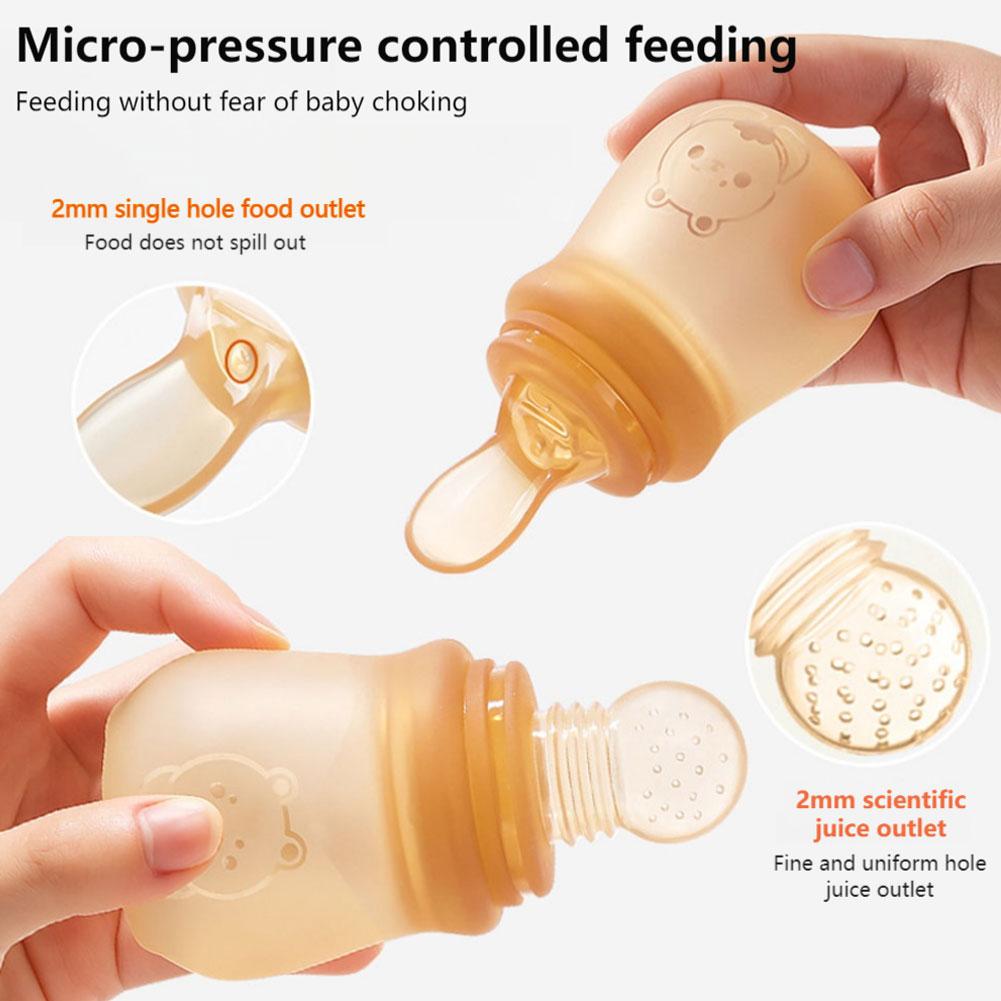 Silicone Baby Rice Paste Squeeze Feeding Bottle Spoon Infant Food Supplement Feeder Rice Cereal Bottle Milk Bottle Baby Feeding Tool