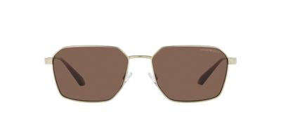 Солнцезащитные очки EA2140 МАТОВЫЙ СВЕТЛО-ЗОЛОТОЙ КОРИЧНЕВЫЙ Линза 57 [Emporio Armani] Оправа/ТЕМНАЯ