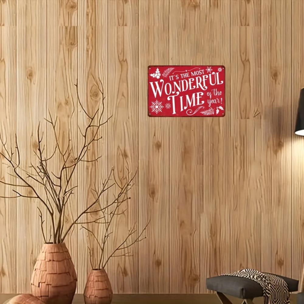 Vintage "The Most Wonderful Time of the Year" Metal Sign - 8x12 Inch, Fade Resistant, Vintage Style, Wall Hanging