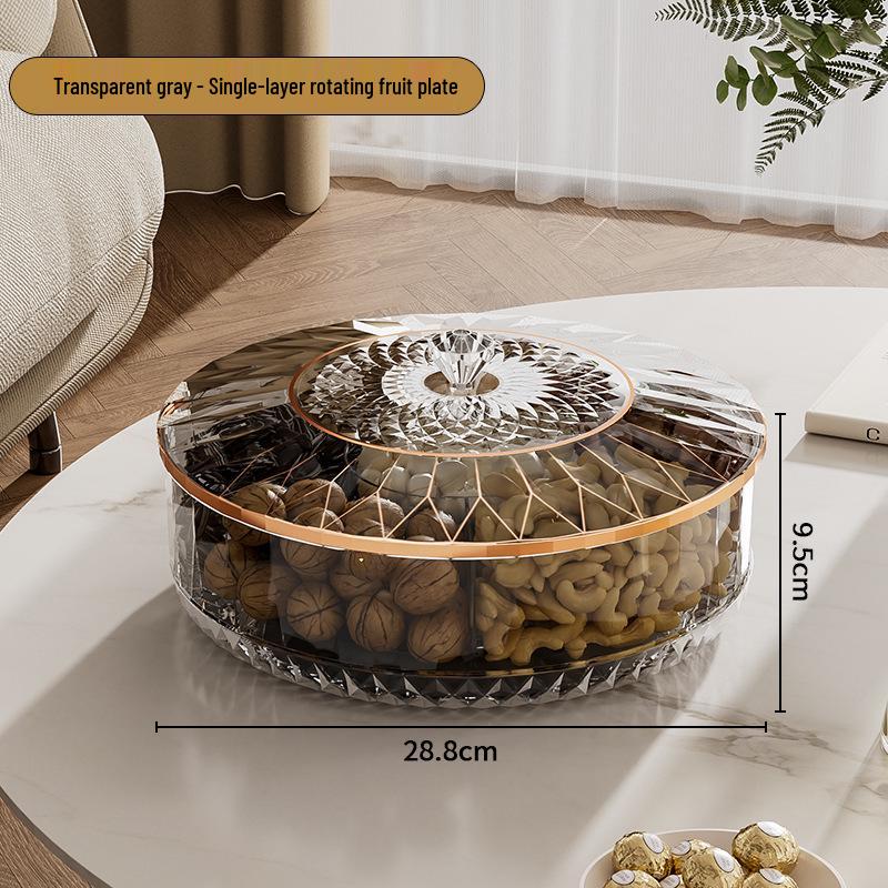 Элегантная ваза для орехов и конфет: Герметичная фруктовая тарелка и коробка для хранения закусок для журнального столика