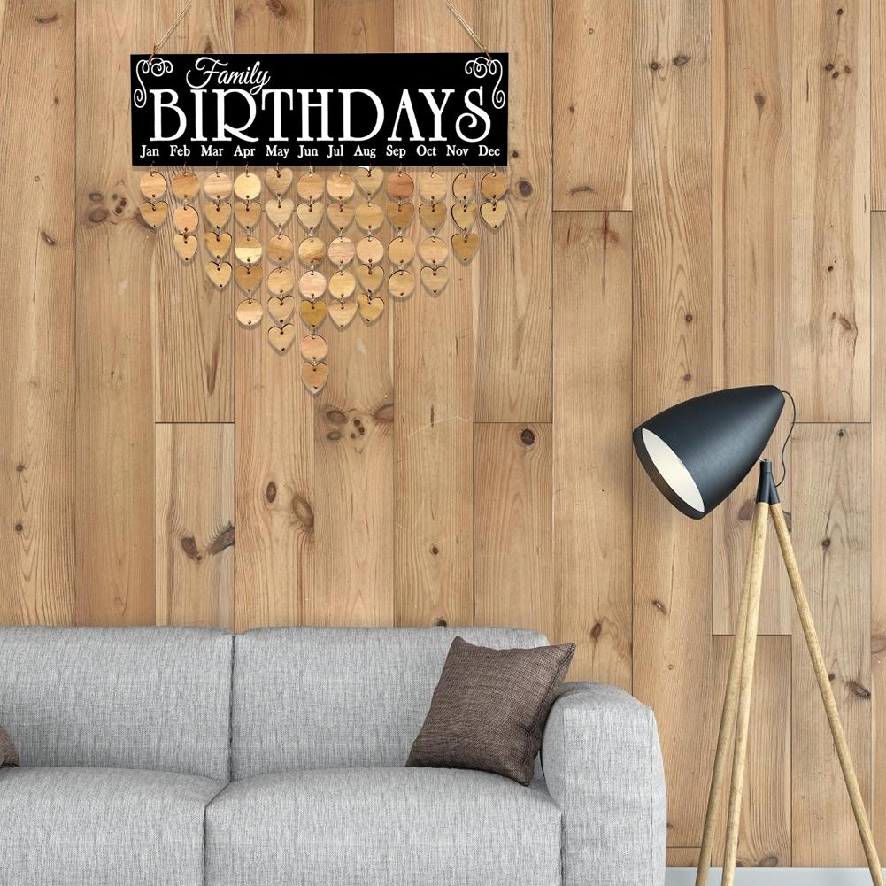 Wooden Birthday Reminder Board Creative Family Decorative Calendar Ornament
