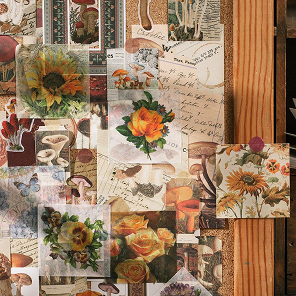 100 шт. Наклейки для украшения блокнота, Цветочные декоративные наклейки, Тематические наклейки для DIY, для дневника, планера