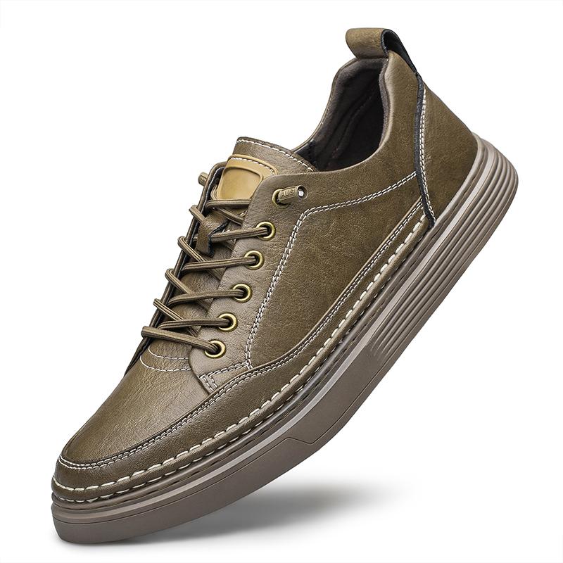 Роскошный бренд Мужская стильная кожаная повседневная обувь Уличные плоские дизайнерские кроссовки 2024 Новое поступление Ручная работа Противоскользящие Повседневные прогулочные плоские туфли