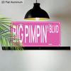 2D Flat, 1pc "BIG PIMPIN' BLVD" Aluminum Street Sign, 12''x6'' Pink Retro Wall Decor, Perfect for Bedroom, Dorm, Home Bar & Game Room, Fun Urban