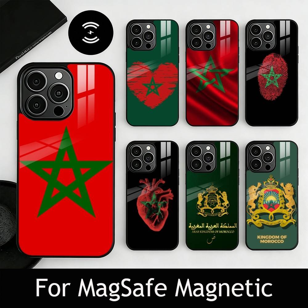M-Morocco F-Flag Phone Case For iPhone17,16,15,14,13,12,11 Plus,Pro Magnetic with Magsafe Wireless Charging