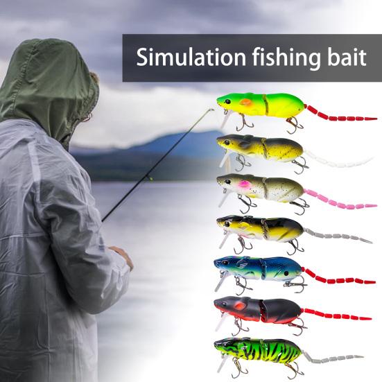 7 шт. 8 см/15,3 г приманка для мышей с крючком 2-секционная дальнего заброса бионическая крыса жесткая искусственная приманка пресноводные принадлежности для соленой воды