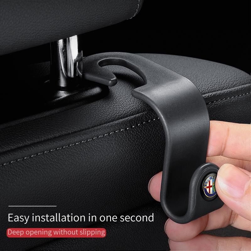 Car Seat Headrest Hook Auto Rearseat Hanger Accessories For Alfa Romeo 159 Giulietta Giulia 147 Mito 156 166 GT Stelvio F1 Brera sjh899