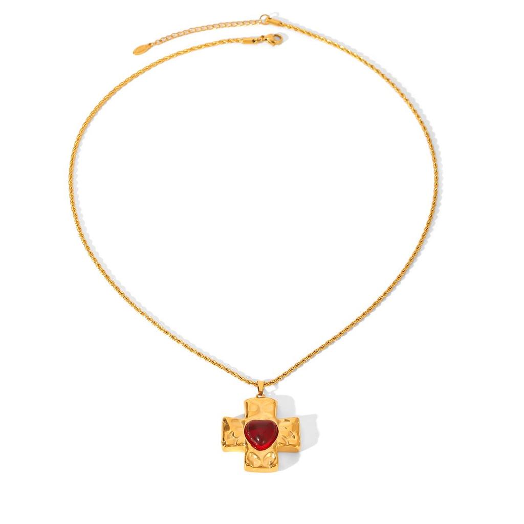 Хит продаж Французское Нержавеющее Стальное Крестовое Ожерелье с Подвеской из Циркона и Жемчуга