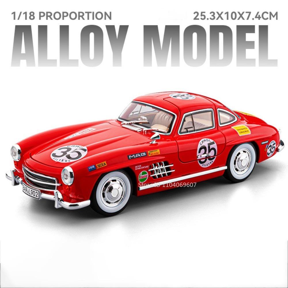 1:Масштаб 1:18 300SL 500K Модель Игрушка Винтажные Автомобили Сплав Литье под Давлением Двери Открываются Амортизация Звук Свет Симуляция Модели Транспортных Средств