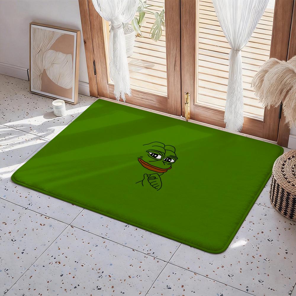 P Pepe The Frog Floor Mat Eco Flannel Doormat Non Slip Odorless Indoor Floor Rug Soft Short Plush Home Mat