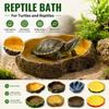 Tree Stump Shape Reptile Feeding Bowl Multicolor Reptile Bathtub  for Tortoises