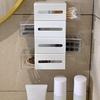 Storage Box Wall-Mounted Punch Free Dustproof Toothpick Cotton Swabs Makeup Storage Case Bathroom Supplies