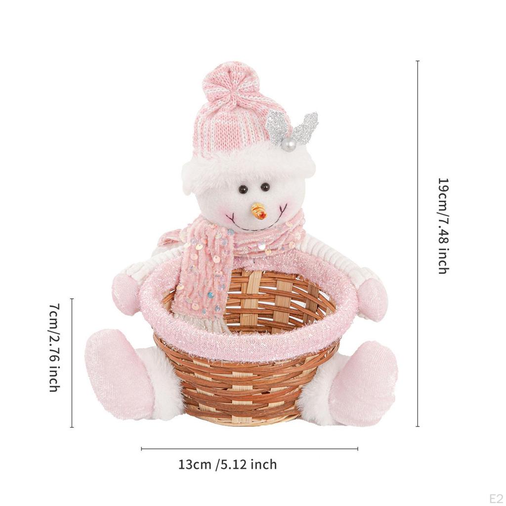 Candy Basket Container Snowman Shape for Table Centerpiece Book Shelf