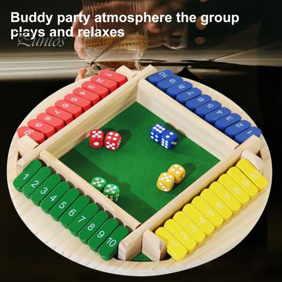 Закройте коробку настольная игра 4-сторонняя образовательная математическая игра с числами в кубиках стратегическая игра 4 игрока дети взрослые семейная вечеринка интерактивная деревянная Закрыть коробку