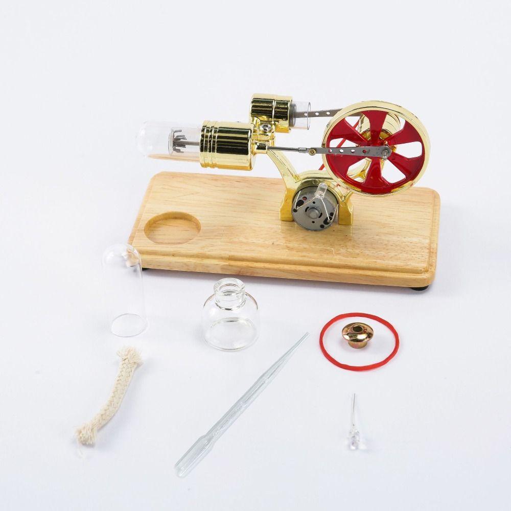 Zinc Zinc Zinc Alloy Stirling Engine Motor Model Colorful LED Hot Air Engine Motor Model Physics Lab