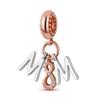 925 Silver Charm Bead Mother's Day Love Heart Family Charms Beads Pendants Fit Bracelet Women Jewelry Gifts