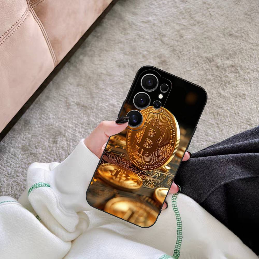 Роскошный чехол для телефона B-Bitcoin для Samsung S 24 Fe 25 Ultra Plus 20 Lite 21 30 22 23 24 22 Ultra 5G Fundas
