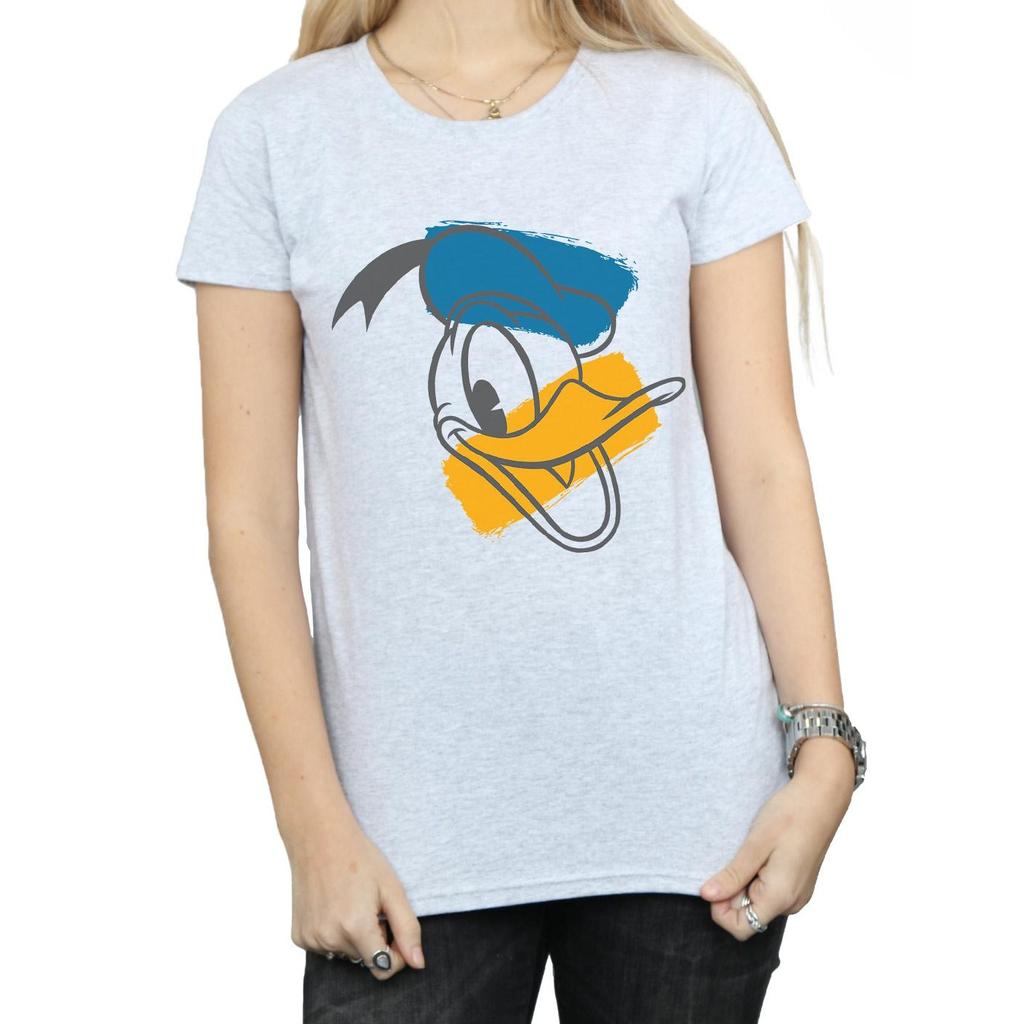 Disney Womens/Ladies Donald Duck Head Cotton T-Shirt