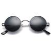 Солнцезащитные очки Acme Retro Small Round Polarized для мужчин и женщин John Lennon C5 Gunmetal S Style, оправа/черные линзы,