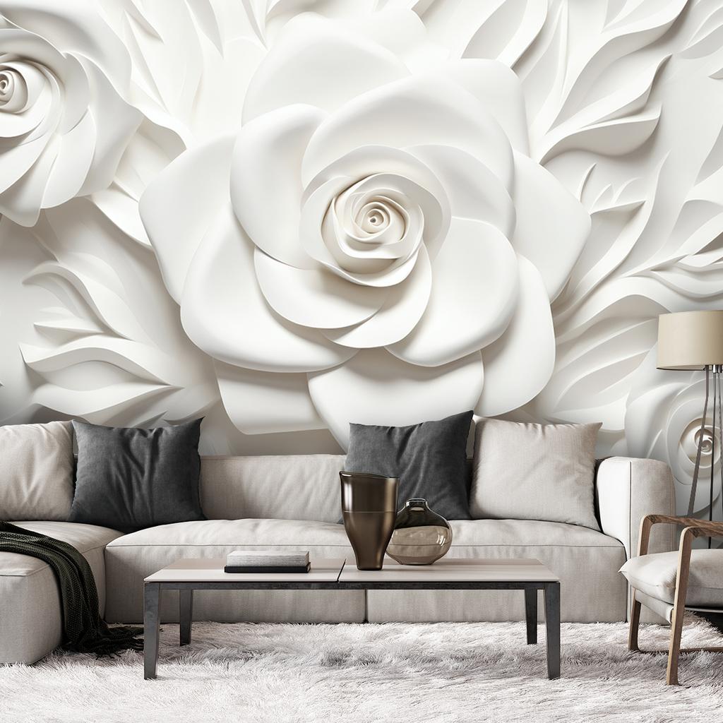 Wallpaper White flowers 3D
