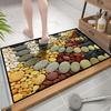 Colourful Bathroom Kitchen Carpet Hallway Doormat Anti-Slip Carpet Absorb Water Kitchen Bath Mat Pattern Cobblestone Floor Mat