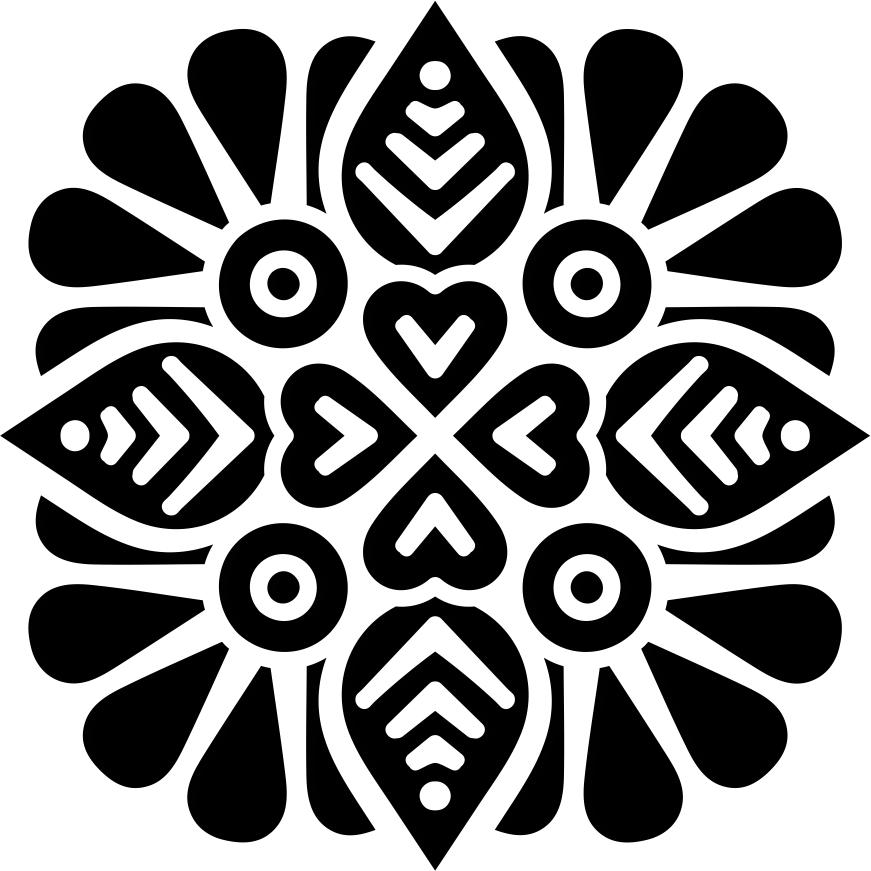 Printtoo Цветочный узор мандалы Деревянный квадратный резиновый ремесленный текстильный штамп-2 x 2