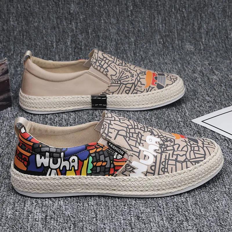 Эспадрильи Мужская обувь Мода 2024 Плоские кроссовки Дышащие Размер 45 Элегантная повседневная обувь для мужчин Корейский стиль Предложение Обувь 44